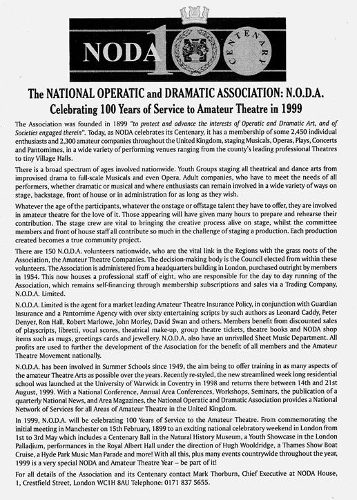 Inside Back Cover Camelot programme Inside Back Cover